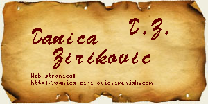 Danica Ziriković vizit kartica